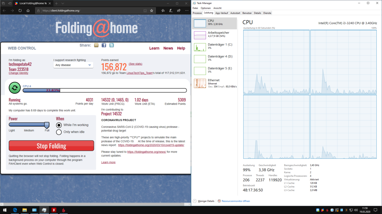 FAH Web Control and Task Manager at the storage server